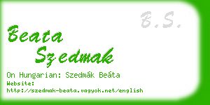 beata szedmak business card