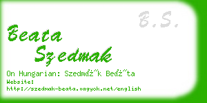beata szedmak business card